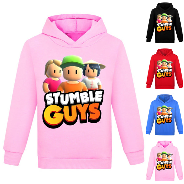 Pojkar Flickor Casual Hoodie Stumble Guys Långärmade Hooded Tops pink 150cm