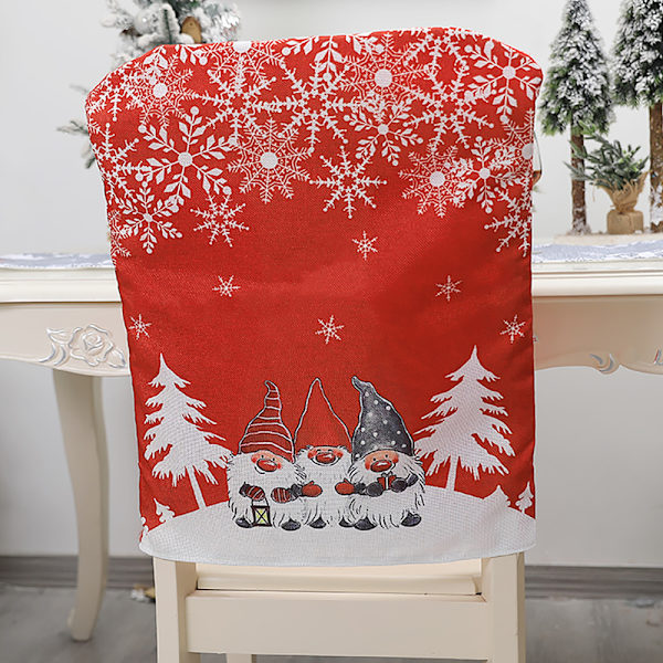 2 st Jul Matsalsstolsöverdrag Ornament för Jul Red