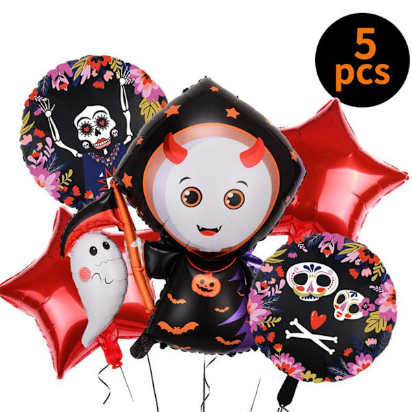 5 kpl Halloween-juhlapallosetti Luuranko Kurpitsa-aiheiset kauhukoristeet Rekvisiitta D