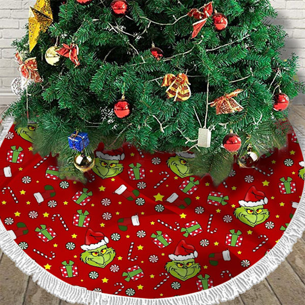 Grinch Juletræstæppe Gulvmåtte Cover Julepynt til Hjemmet