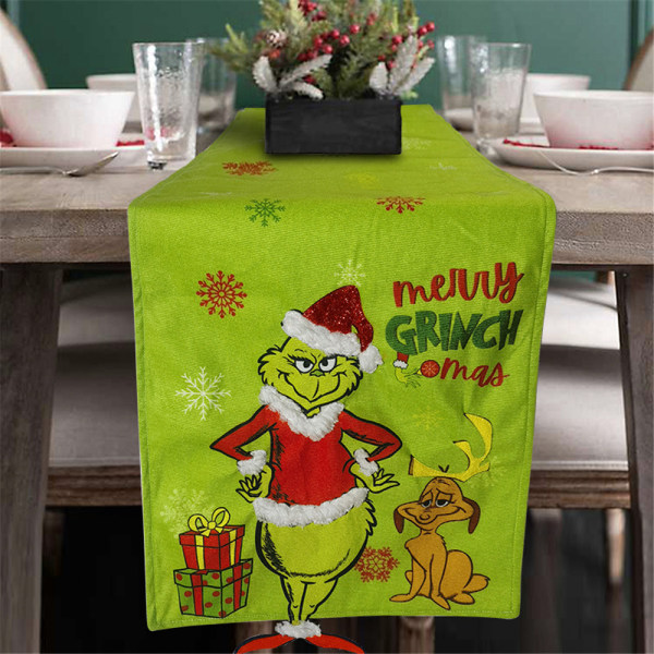 Grinch Juledug Til Camping Vinterferie Jul 185*35cm