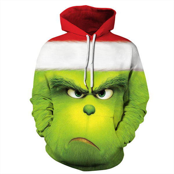 Grinchen 3D Tecknad Jul Tröjor Hoodie Jacka Gåva Män Kvinnor E M
