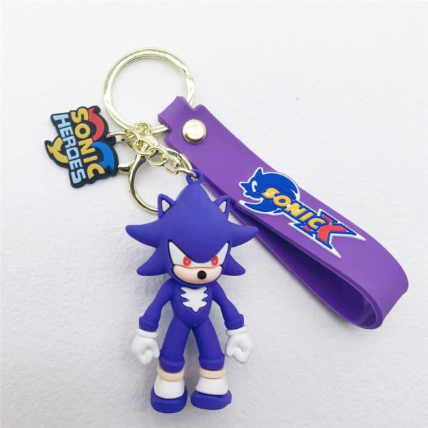 1 STK Sonic the Hedgehog Sega nyckelring nyckelring hängande väska berlock purple
