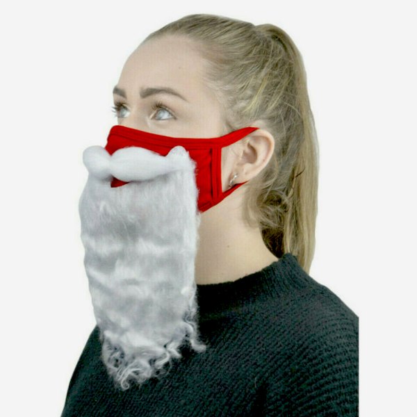 Jul 3D Julemand Skæg Maske Åndbar Festpynt