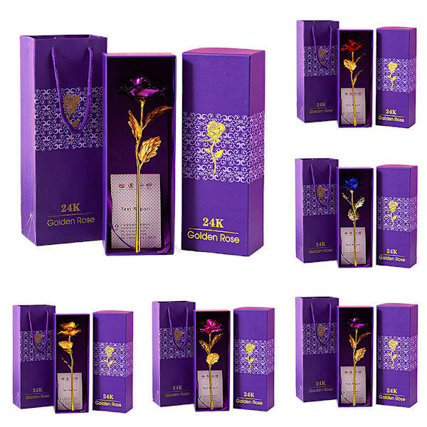 Evig Ros Kupol Glasblomma Ljus Djur Doppad Konserverad LED purple
