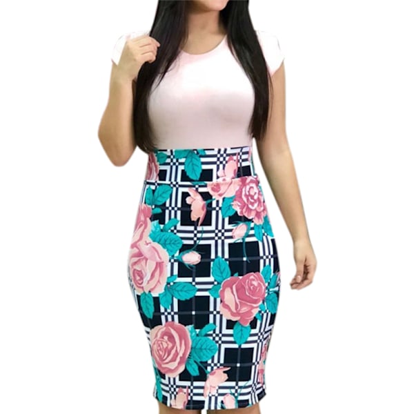 Köp Heta försäljning patchwork bandage klänning kvinnor Flower XL | Fyndiq
