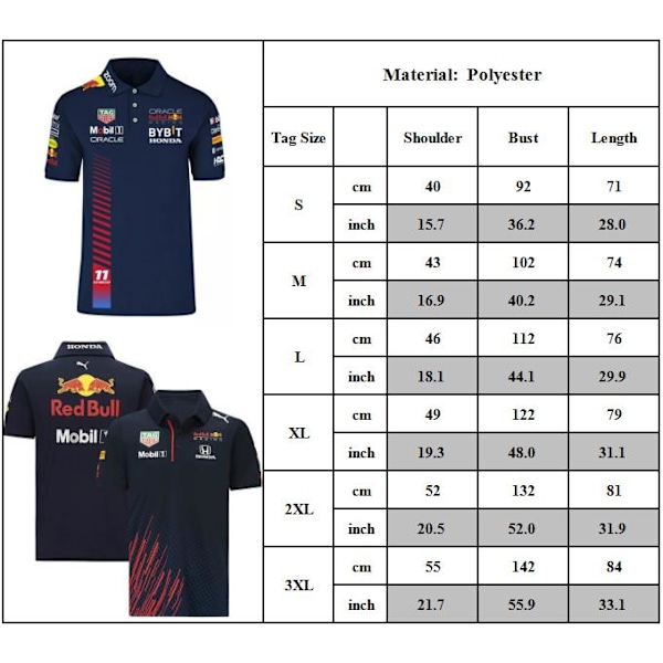 Red Bull Racing Kortärmad F1 Herr Elastan Pikétröja #4 M