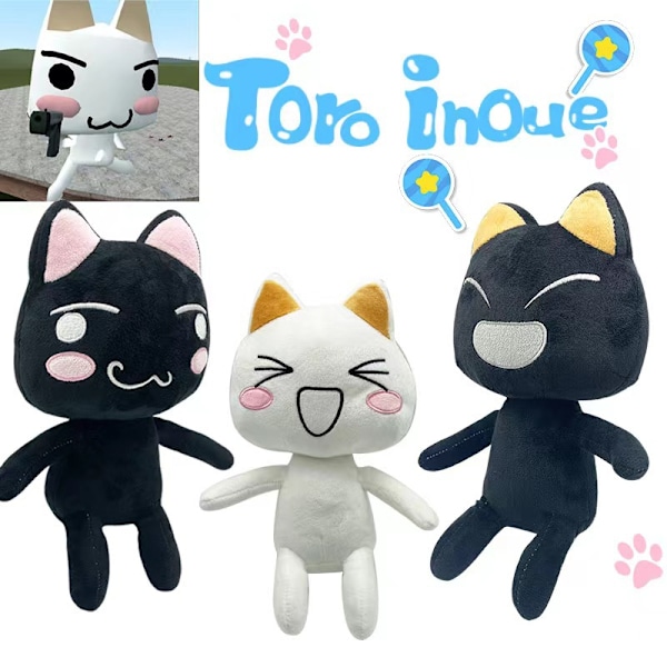 Inoue Toro Kattdjur Plyschleksaker Mjuka Gosedjur Dockor för Barn Pojkar Flickor C
