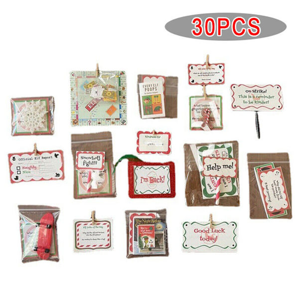 Julkalender med Tomte 24/30 Dagar - Julklapp & Dekoration 30 Days