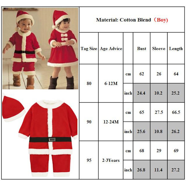 Barn Baby Pojke Flickor Jul Xmas Kostymer Sparkdräkt Klänning Hatt Set girl