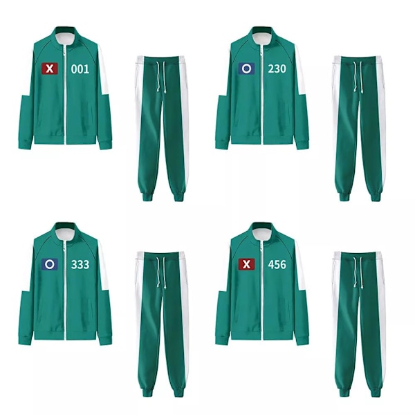 Squid Game 2 Unisex Tracksuit Set 001 456 230 333 Herr & Dam Cosplay Kostym #001 M