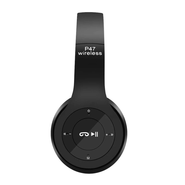 Vikbara trådlösa hörlurar Bluetooth Headset Plug and Play Black
