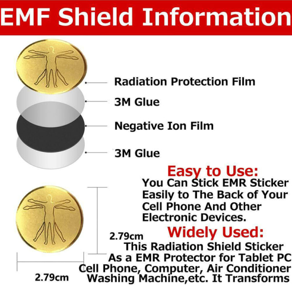 Anti-strålskydd mobil klistermärke 1pcs