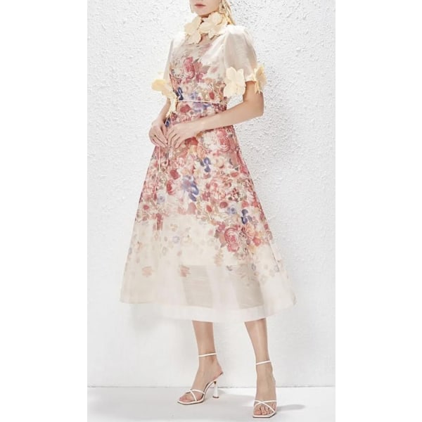 LUMINOSITY LIFTOFF FLOWER MIDI Dame Kjole Apricot M