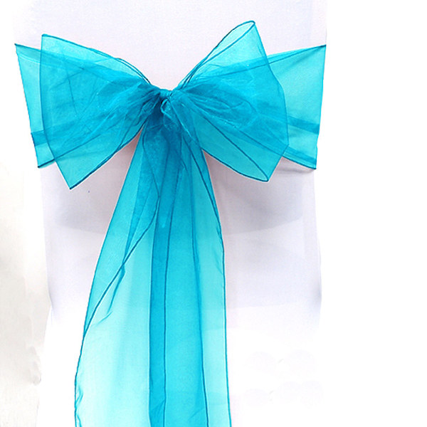 Hvit stoltrekk Organza-sløyfe designet for arrangementer Blue 100 Pack