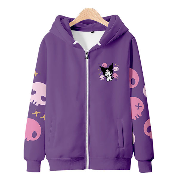 Kuromi Hættetrøje Dame Langærmet Pullover Pige Tegneserie Lynlås Jakke A S