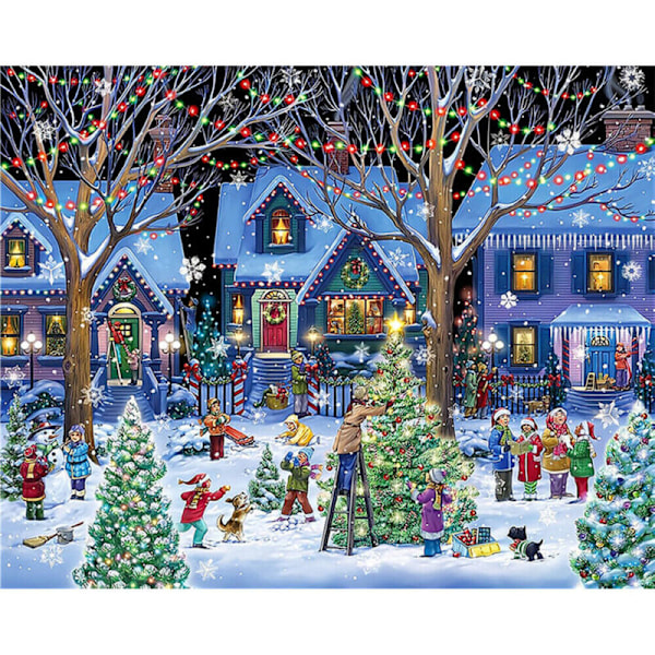 Jule Snømann Puslespill 1000 Brikker Søtt Jigsaw Puslespill Adventskalender Barn Voksen Snømann Puslespill Julegave B
