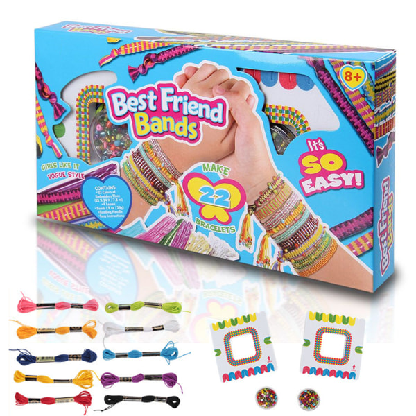 Vänskapsarmband Knitting Toy Diy Rainbow Weave Armband blue
