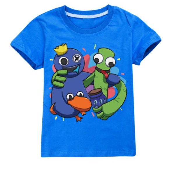 Rain Bow Friends Game T-shirt Casual Top Anime kortärmad dark blue 150cm