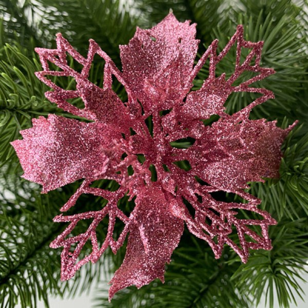 10 st Julgran Hängande Konstgjord Blomma Partydekor Pink 10pcs