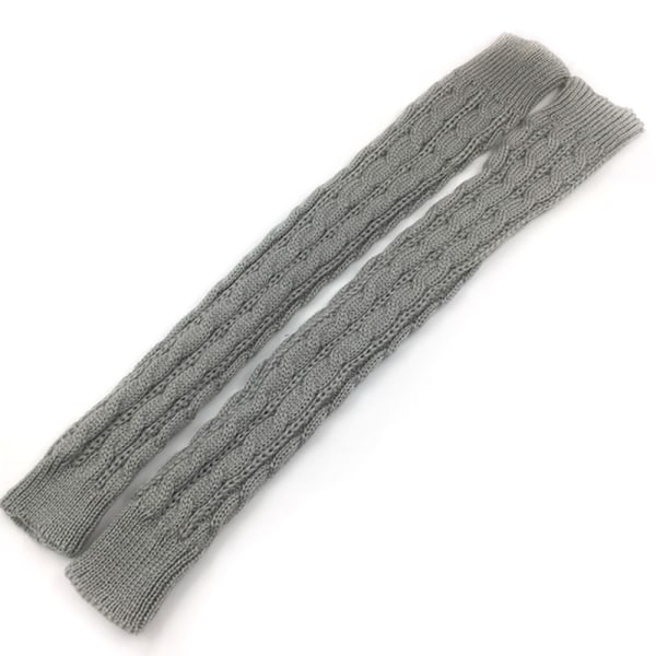 Män Kvinnor Stickade Armvärmare Fingerlösa Handskar Handledsärmar Light grey