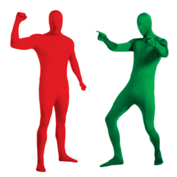Andningsbar Stretch Bodysuit för Vuxna Osynlig Morph Suit Halloween Party Kostym Red 140cm