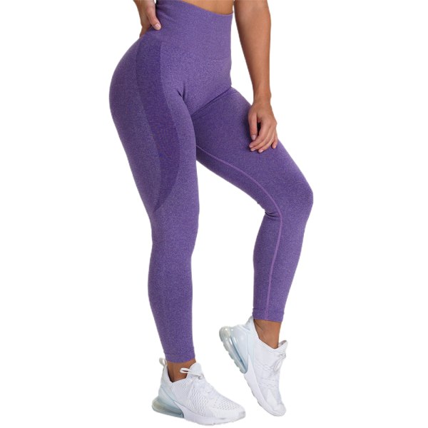 Dam Sexiga Yogabyxor Sport Fitness Byxor Leggings Gym Workout purple S