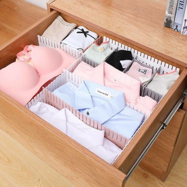 Justerbar Låddelare Organizer Strumpor Förvaring Organizer 12PCS