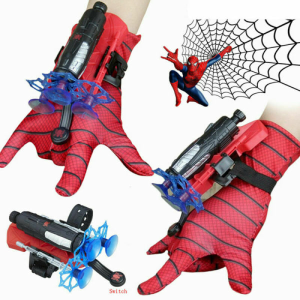 Barnens Spiderman Launcher Toy Handskar Web Shooter Dart Cosplay Presenter
