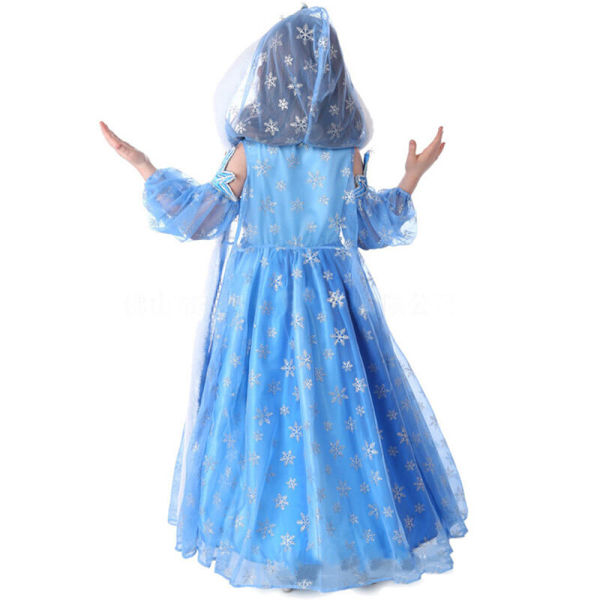 Flickor Frozen Prinsessa Cape Kappa Kostymer Klänning Style 1 120