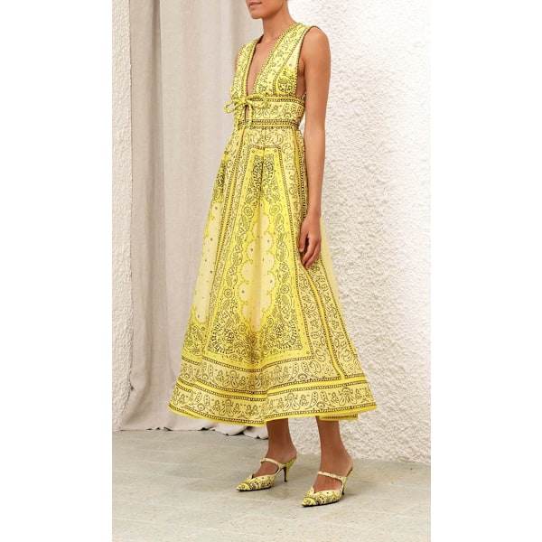MATCHMAKER KLÄNNING MED LÅNG ROSETT Yellow XL
