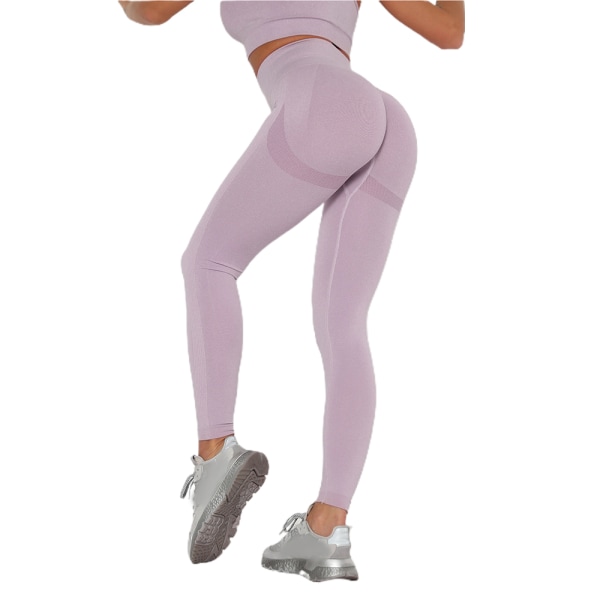 Kvinnor Yoga Byxor Tight High Waist Sport Legging Fitness Byxor light purple M