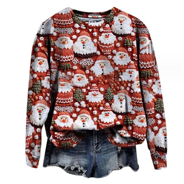 Jul-tröja för damer, mode-present, rund hals, långärmad #3 L
