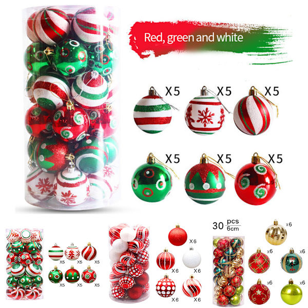 Hyvää Joulua Kuusenpallot Joulukoristeet Kuusen Ripustuskoriste Kotijuhlakoriste Red Green White