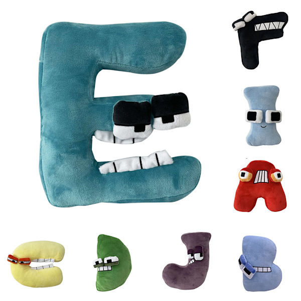 Alphabet Lore Plyschleksak Fylld Plushie Söt Docka Julgåva Barn E