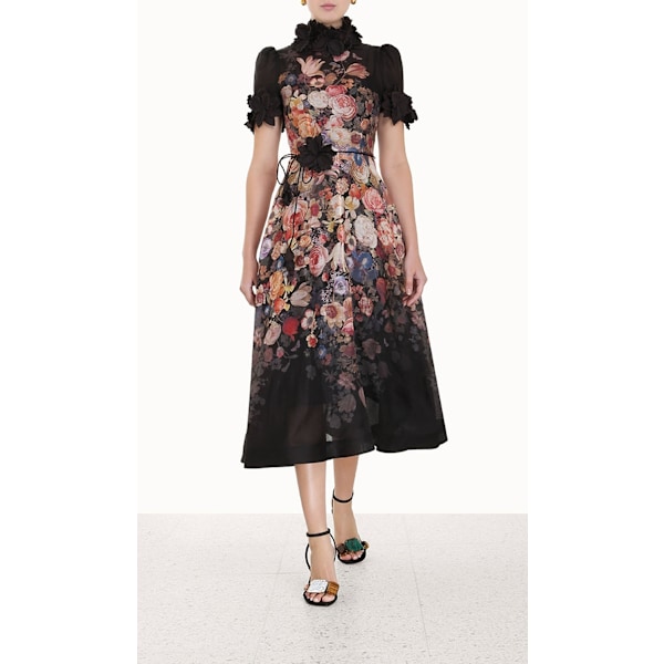 LUMINOSITY LIFTOFF FLOWER MIDI Dame Kjole Black M