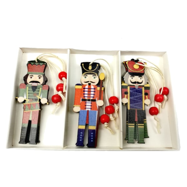9 st Trä Nötknäppare Soldat Julgran Hängande Dekor Jul B 9PCS
