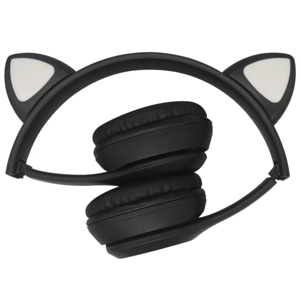 Katt-Högtalare Trådlösa Bluetooth-Hörlurar Barn Hörlurar Kattöron Hörlurar Musik Spel Headset Black