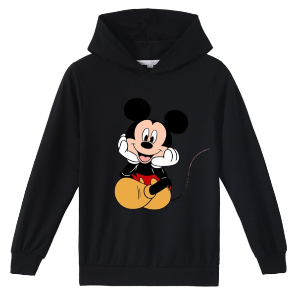 Barn Vuxen Mickey Tecknad Casual Huvtröjor Sweatshirt Jacka black 160cm