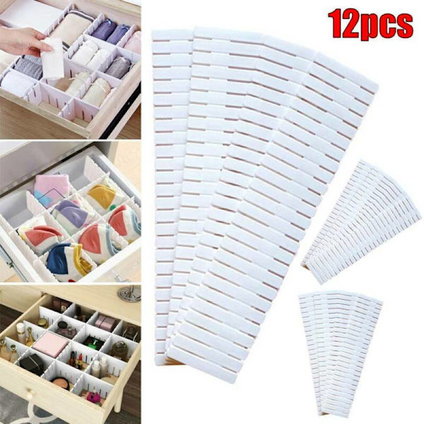 Justerbar låddelare Organizer Strumpor Förvaring Organizer 8PCS