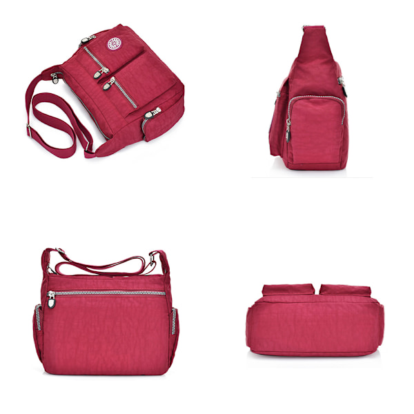 Damväskor Messenger Cross Body Väskor Axelväska Semester Resväska Handväskor Wine Red
