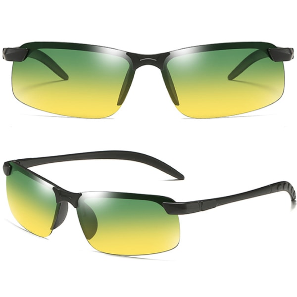 Män Fotokromatiska Solglasögon Som Kör Sportglasögon Black Frame Green Lenses 1 Pack