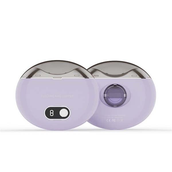 Automatisk elektrisk negleklipper med LCD digitalt display, 3-trinns justerbar fingernegltrimmer Purple