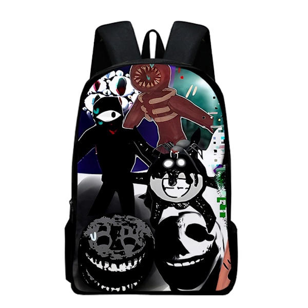 Doors Roblox Figur barnryggsäck 3D-tryckt laptopryggsäck C