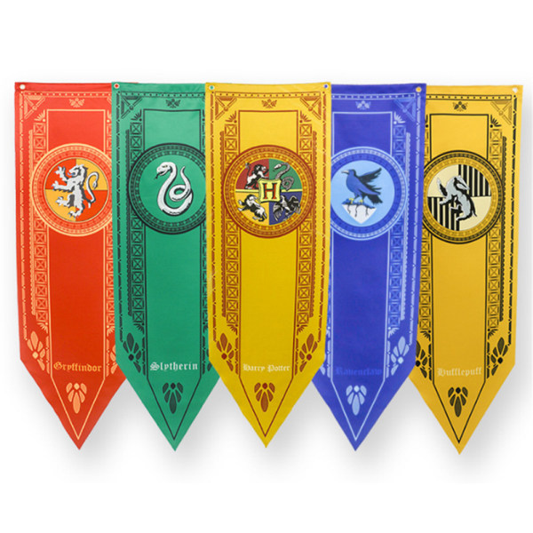 Harry Potter Banner Flagga Hus Väggdekor För Party Holiday B