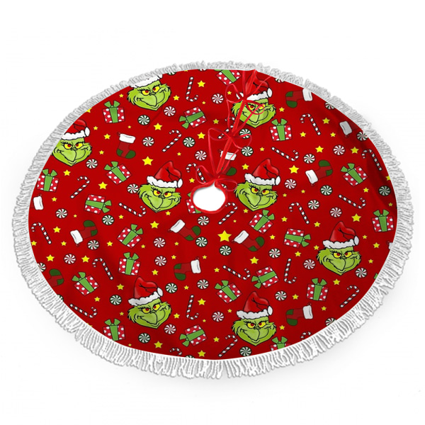 Grinch Juletræstæppe Gulvmåtte Cover Julepynt til Hjemmet