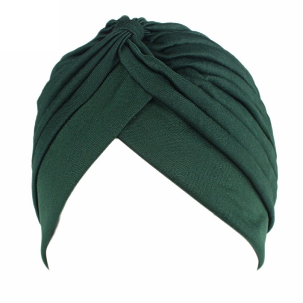 Kvinnor Baby Turban Chemo Cap Hår Wrap Hat Bandana Dark Green