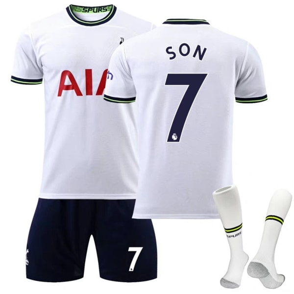2022 barn-VM i Tottenham Fotboll T-shirt & shorts & strumpor present #7 8-9Y