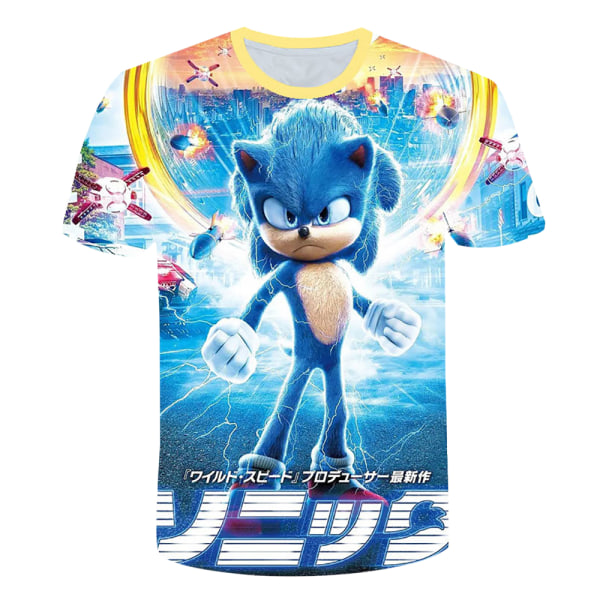 Sonic Hedgehog 3D T-shirt Game Present Kortärmad Toppar Kid Boy D 120cm