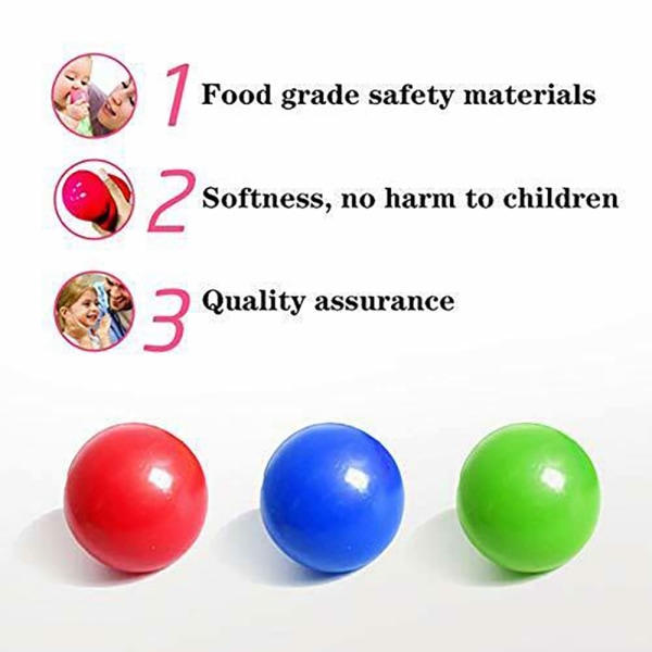 Pressa Sticky Wall Balls Glödande Fidget Toy Ball Kid Toy Gift Random - 4 PCS 6cm